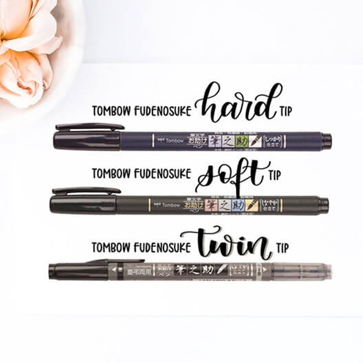 

TOMBOW FUDENOSUKE BRUSH PEN SOFT HARD TWIN TIP kaligrafi igraphy writing lettering