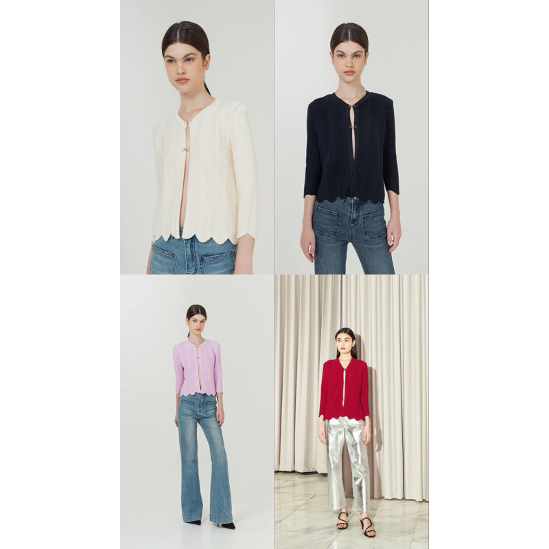 READY Duma Jane Cardigan White Pink Navy