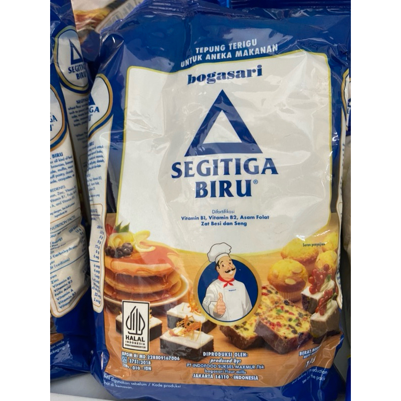 

Tepung terigu serbaguna segitiga biru premium 1kg gendum segitiga biru