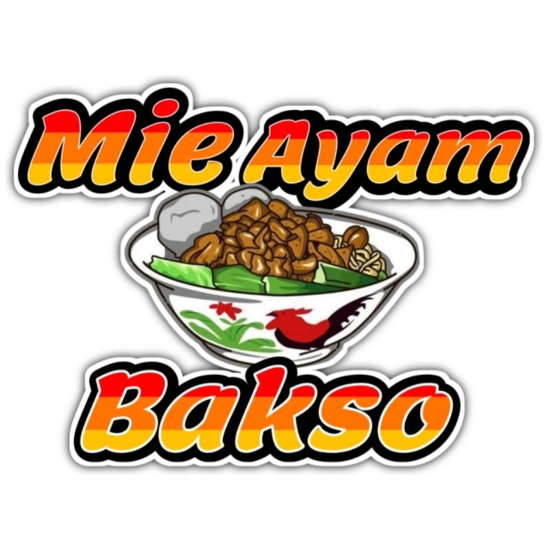 

Stiker Mie Ayam Bakso | Stiker Gerobak Jualan