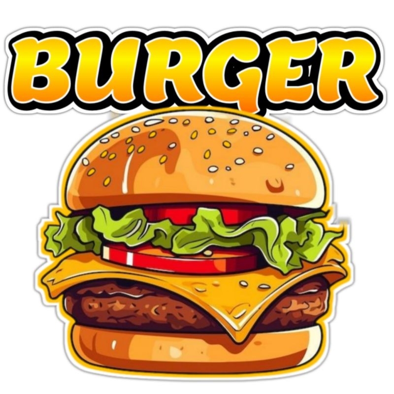 

Stiker Burger | Stiker Aksesoris Jualan