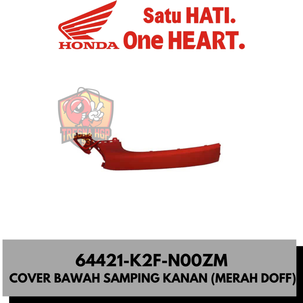 64421-K2F-N00ZM COVER BAWAH SAMPING KANAN (MERAH DOFF) NEW SCOOPY ESP K2F ORIGINAL | COVER UNDER R S