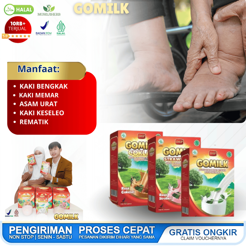 GOMILK Susu Kambing Etawa Plus Obat Herbal Kaki Bengkak Karena Diabetes Ginjal Jantung Liver Terkili