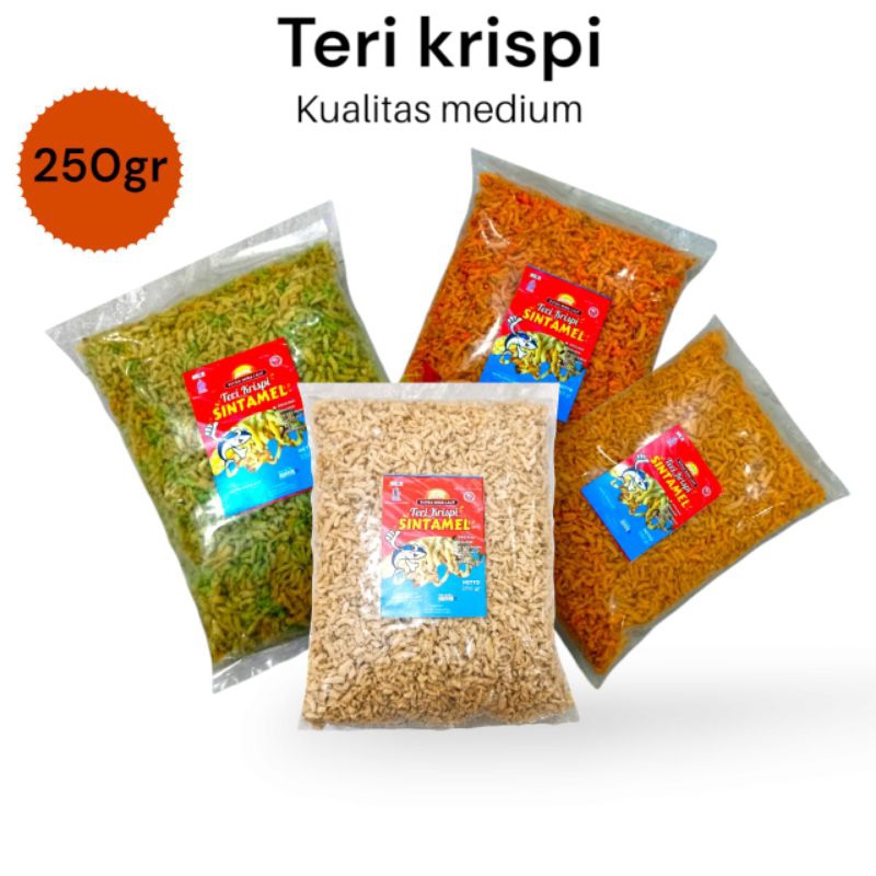 

Teri crispy Sintamel kualitas medium NON MSG / Teri Krispi 250GR