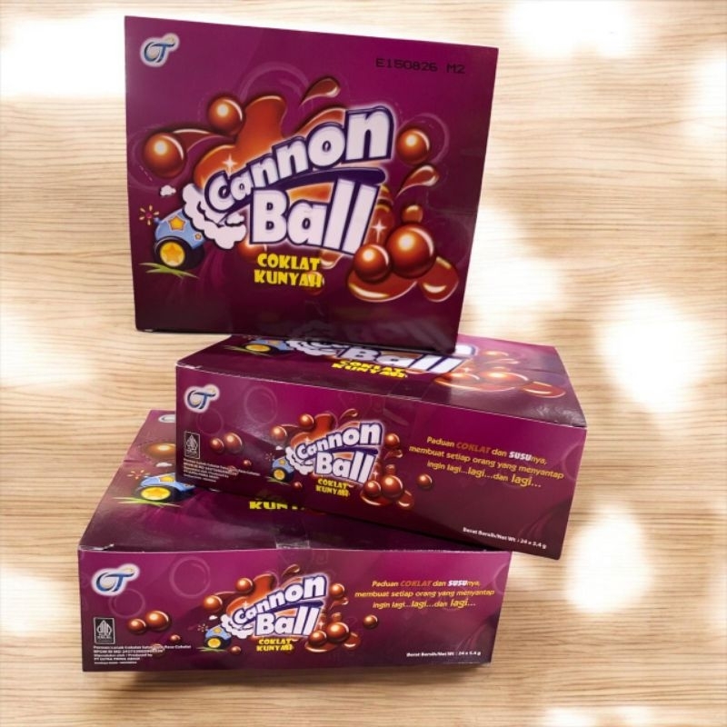 

cannon ball coklat kunyah 1 box isi 24 saset.