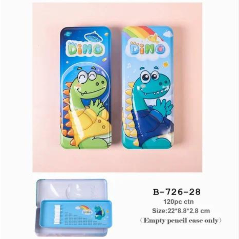 

Tempat Pensil Kaelng Timbul 3D Susun 2 Tingkat XIAO LING JING kaleng B 726-28 Dino Cute