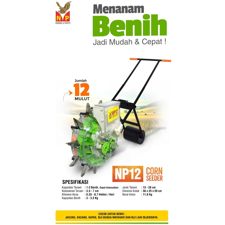 ALAT TANAM JAGUNG/CORN SEEDER (12 MULUT) - NP