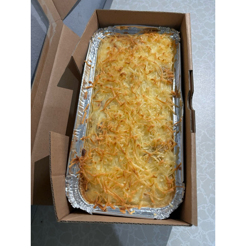

Bake Spaghetti size L 20 x 10 x 5 bisa dinikmati untuk 2-3 orang.