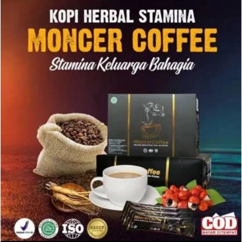 

MOONNCHHEERR COFFIIEE COFFEE - Kopi Herbal Pria Dewasa Halal 1 BOX 8 SACHET Sudah BPOM dari PT. AOBI