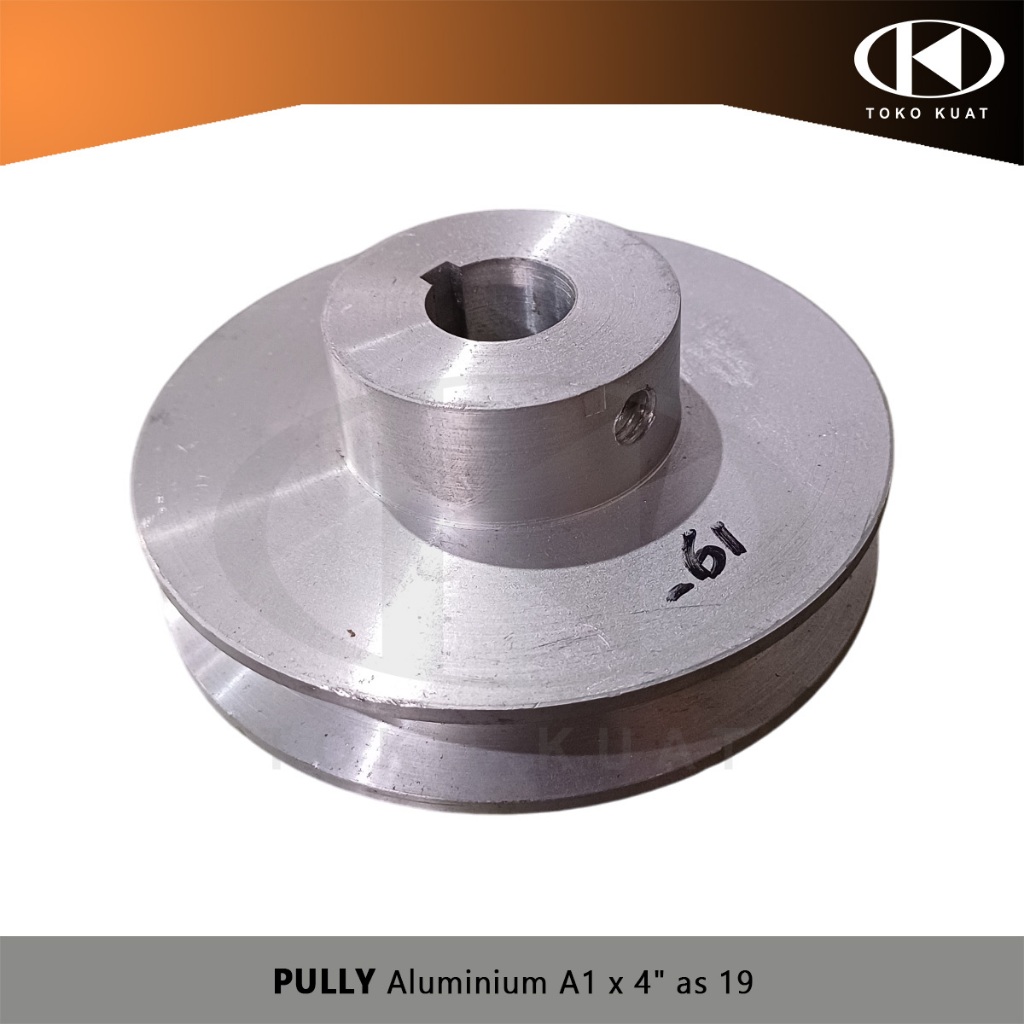PULLY Aluminium A1 x 4" as 19 cocok Dinamo 1 HP Modern