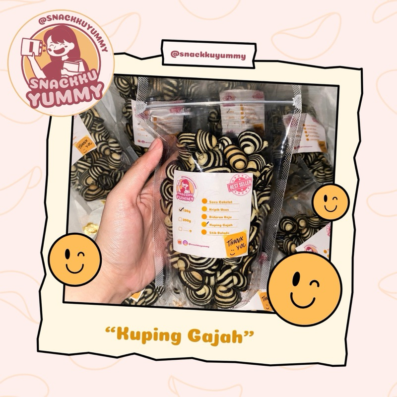 

Kuping Gajah Cokelat / Contong Mini / Gajah Keong Mini Mutiara Cokcream [ 130gr ]