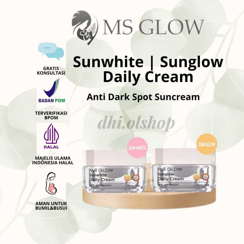 Ms Glow Sunscreen Sun White Daily Cream / Ms glow Sunscreen Sun Glow Daily Cream
