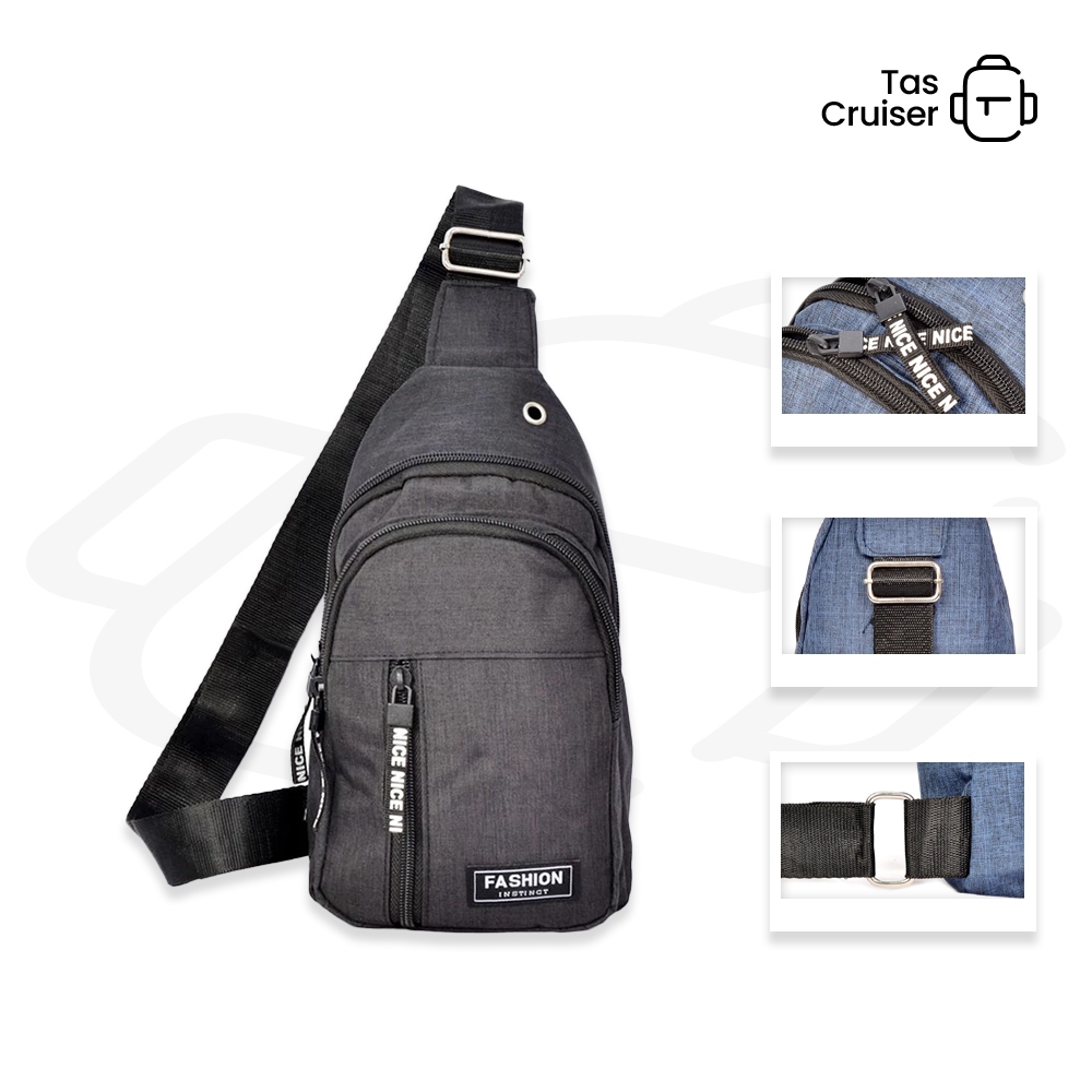 Tas Dada Pria - Tas Selempang Pria - Tas Pria - Tas Dada Kain 3 Res Nice N502