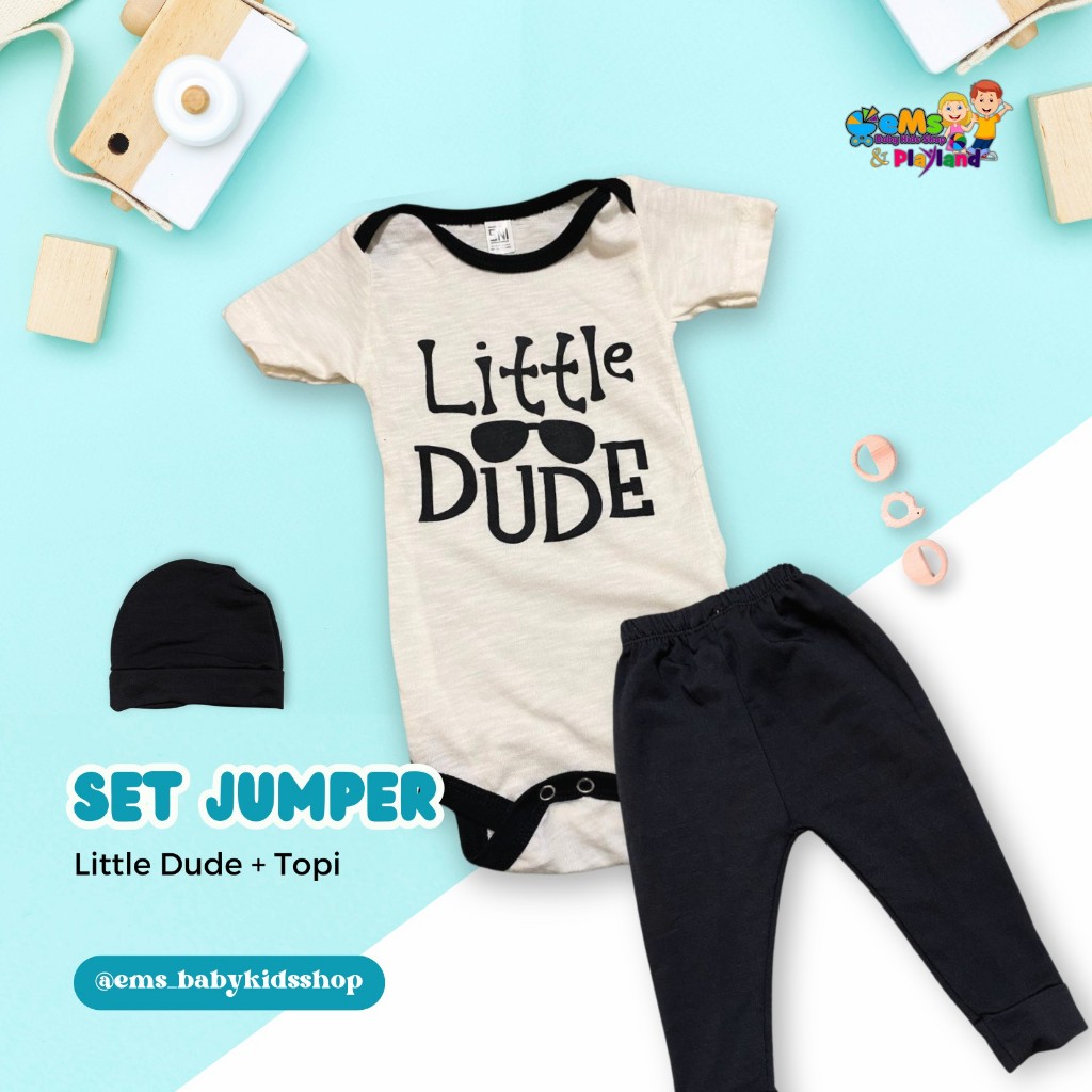 Set Jumper, Celana, dan Turban Set Anak Bayi Little Dude