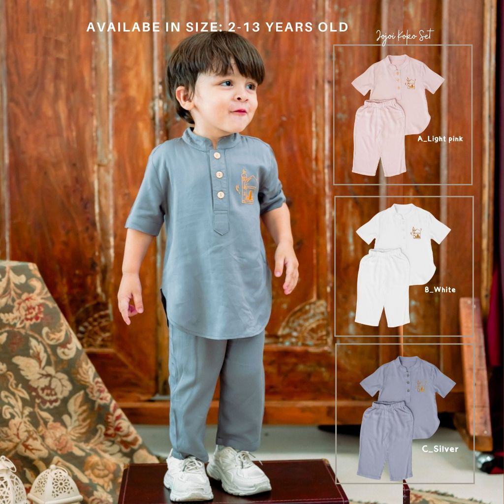 ojo Koko Set Anak Laki Laki 2-13 Tahun /Lebaran Idul Fitri Setelan Lengan Pendek Bordir