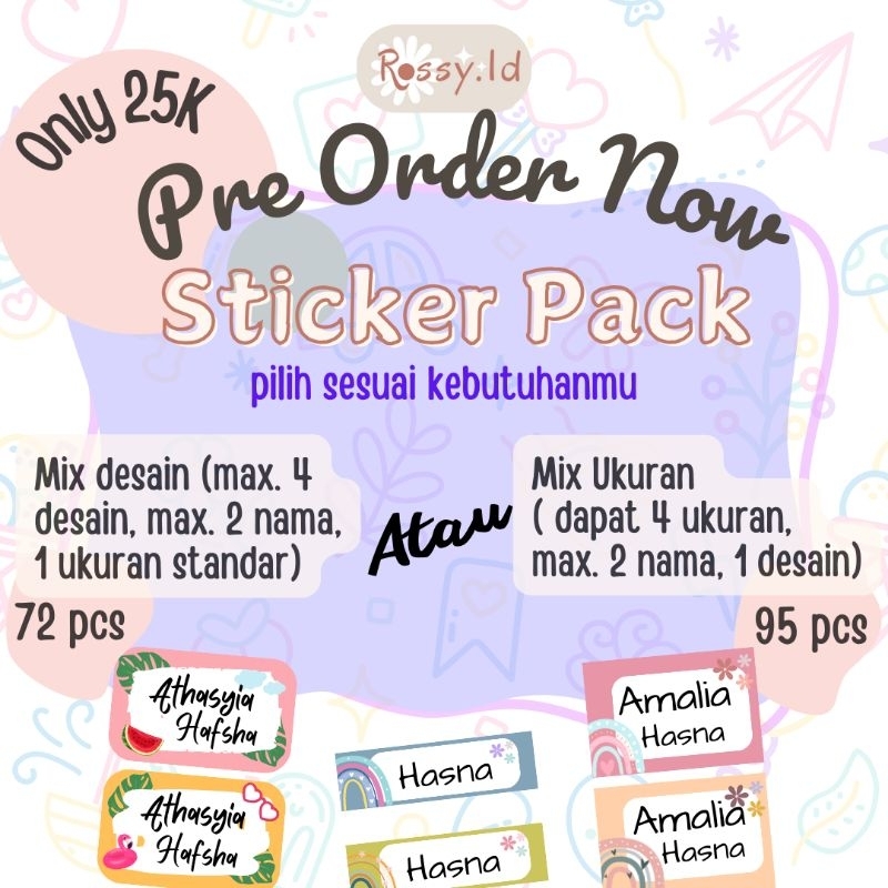 

Stiker nama anti air paket murah