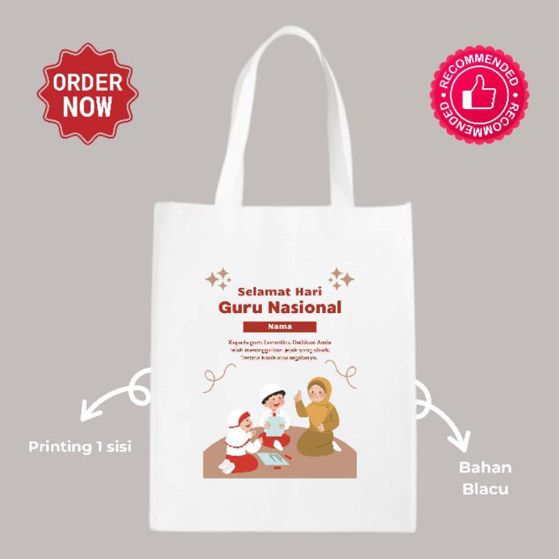 Totebag Tas Bingkisan Hadiah Kado Custom Hari Guru Teacher Day