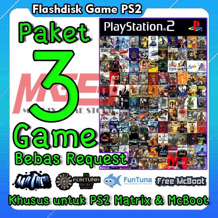 Paket 3 Game Flashdisk Game PS2 PS 2 Matrix McBoot Bebas Request