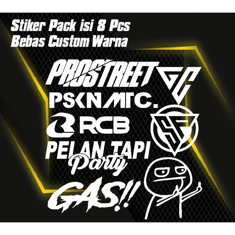 

stiker pack isi 8 pcs
