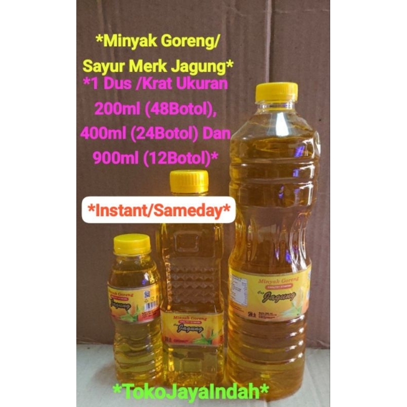 

Minyak Goreng Merk Jagung Ukuran 200ml, 400ml Dan 900ml Botol/ Minyak Botol/ Minyak Kemasan Botol/ Minyak Sayur