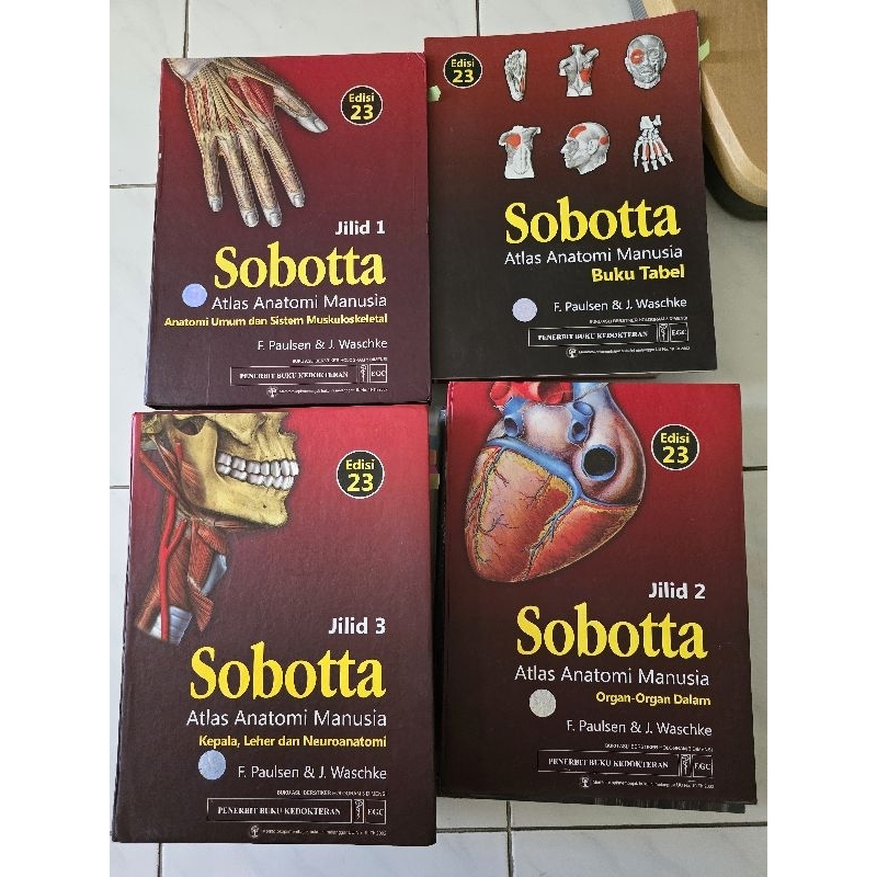 Buku Atlas Anatomi Manusia Sobotta edisi 23 Jilid 1-4 (Original-Second/bekas)