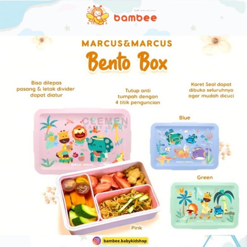 Marcus & Marcus Bento Box/ Marcus & Marcus Lunch Box/ Bekal tempat makan anak Marcus & Marcus