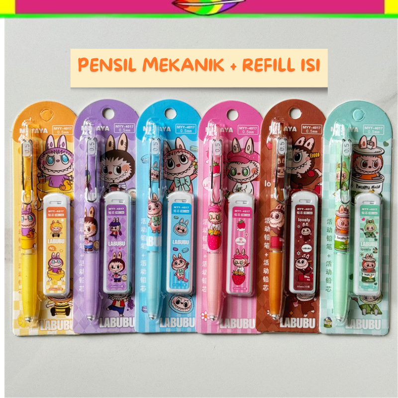 

PENSIL MEKANIK LABUBU + REFILL ISI LABUBU | LABUBU PENCIL REFILL | SET PENSIL MEKANIK DAN ISI PENSIL CAPYBARA | LABUBU MACARON POPMART | KASINGLUNG | RABUBU -KMK-