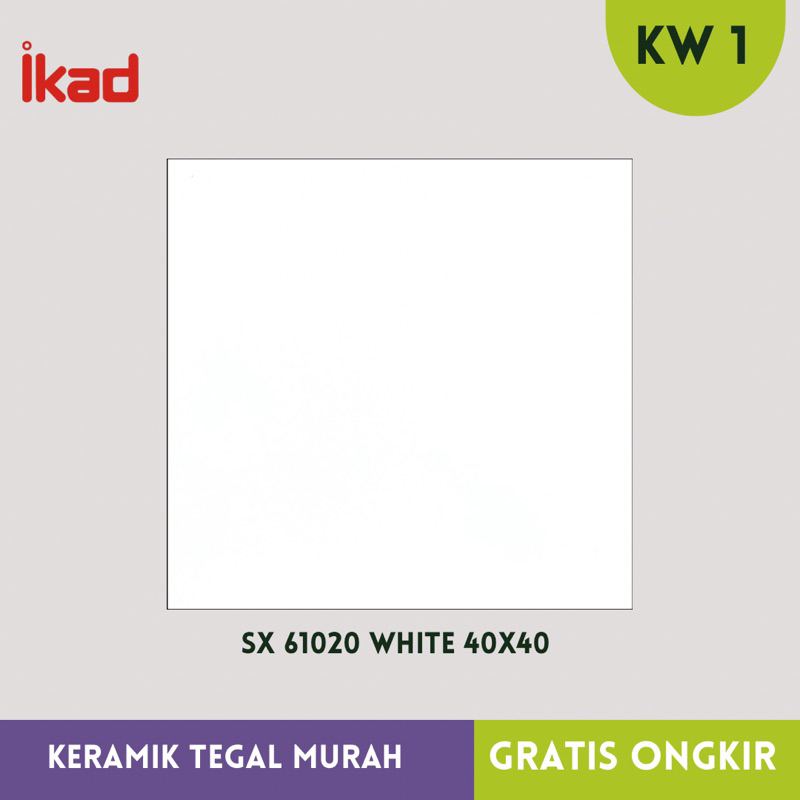 Keramik Lantai Putih Polos 40x40 IKAD Glossy