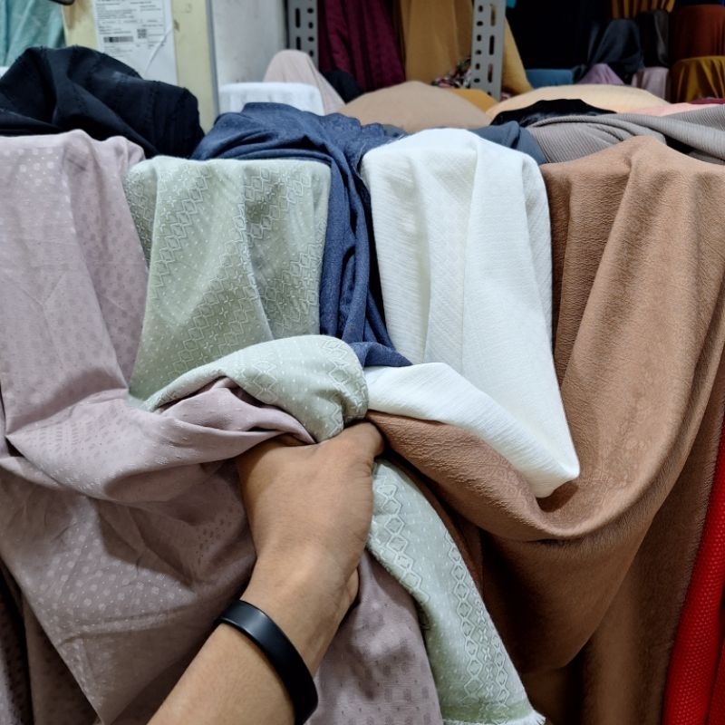 bahan katun dobi motif abstrak