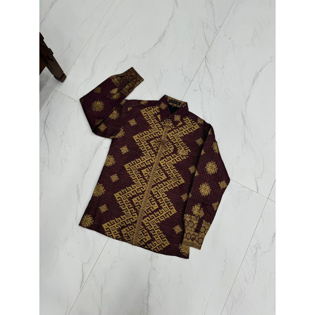 (Akita-KEMEJA DAN ROK SONGKET COUPLE) Set Couple Kebaya Wanita, Rok Songket & Kemeja Songket Baju Fo