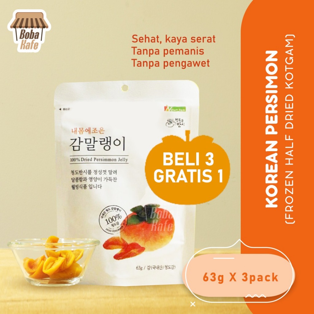 

SPECIAL FREE 1 pack setiap pembelian 3 pack KOREAN PERSIMON (frozen half dried kotgam) @63GR - Buy 3 get 1 Free