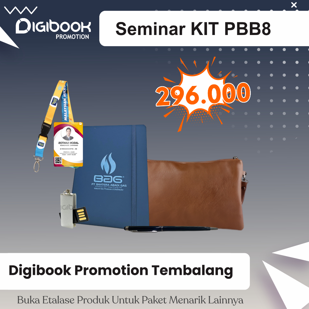 

Notebook Kulit Karet, Flashdisk Besi, Paket Idcard, Pouch Kulit, Pulpen Besi | Paket Seminar Kit Isi 5 | PBB8.2
