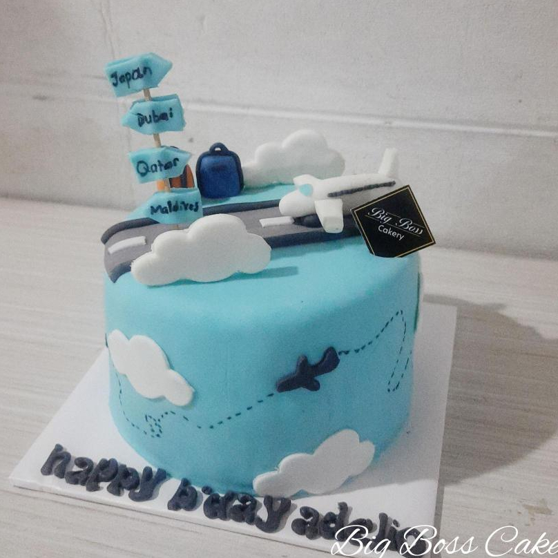 

AIRPPLANE FONDANT CAKE KUE PESAWAT TRAVEL