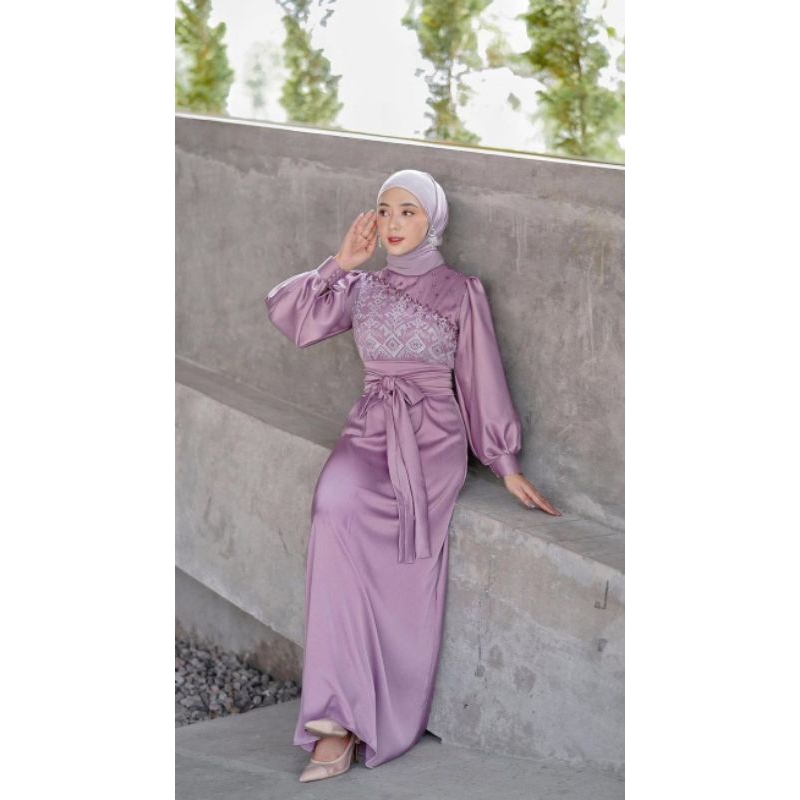 Dress terbaru motif batik/Gaun mewah/Abaya kondangan