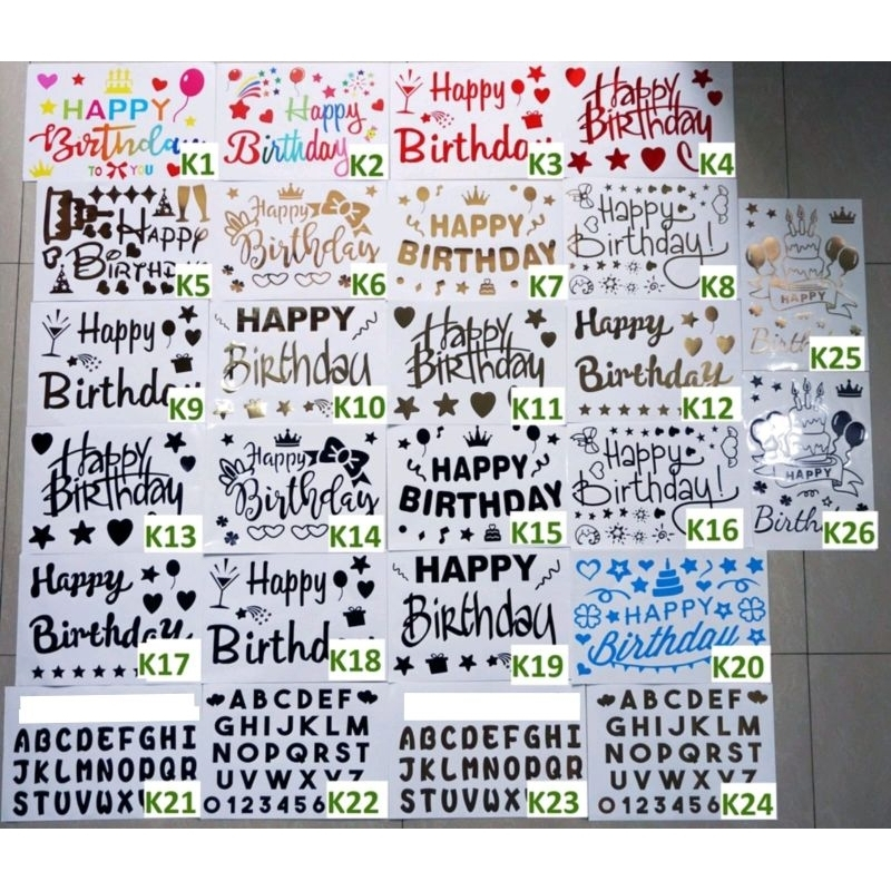 

STICKER BALON PVC HAPPY BIRTHDAY ECER UNTUK BALON 10 INCH, 18 INCH, 24 INCH, 36 INCH STIKeR WARNA WARNI