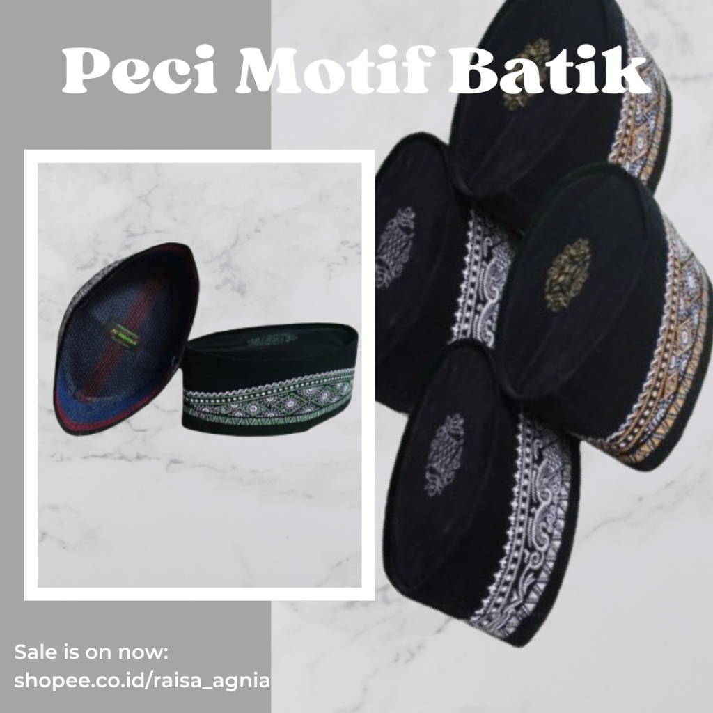 Peci Motif Batik Terbaru Songkok Hitam Murah Bludru bahan Premiun Kualitas Terbaru Kopiah Dewasa