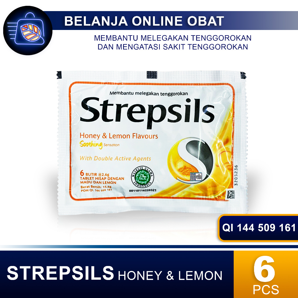 

STREPSILS HONEY&LEMON 6'S // Permen Pelega Tenggorokan