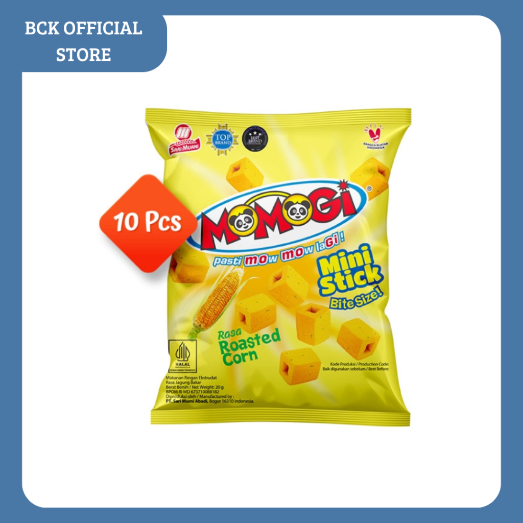 

Momogi Mini Stik Rasa Jagung Bakar 10*20gr (renteng)