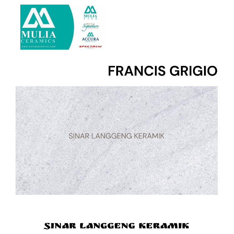 KERAMIK DINDING SIGNATURE FRANCIS GRIGIO 30X60 GLOSSY