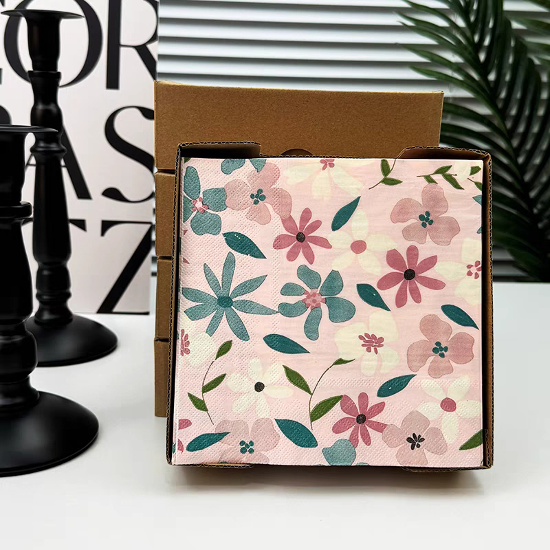 363. Decoupage napkins / Tisu decoupage motif bunga peach tosca