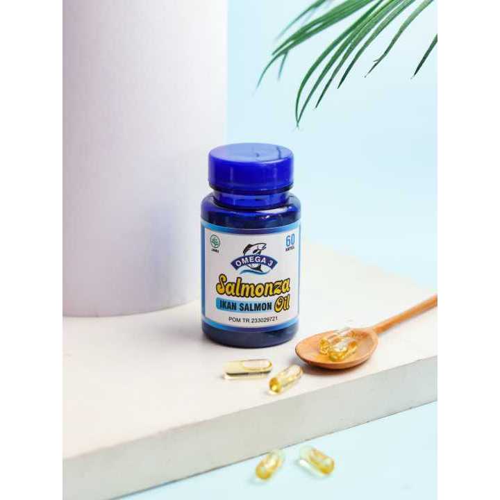 obat herbal kapsul minyak ikan salmon kapsul SALMONZA OIL 60 kapsul Minyak Ikan Salmon Plus Omega 3 