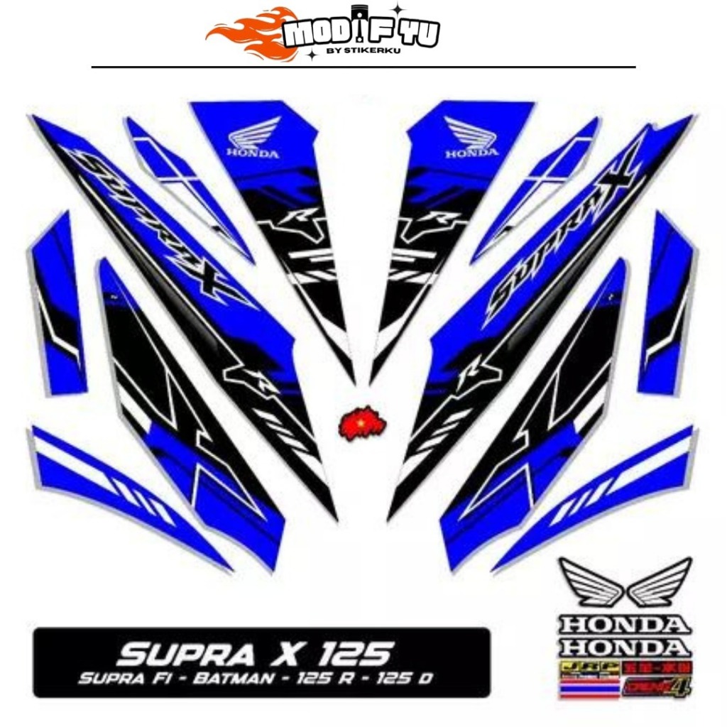 STRIPING SUPRA X 125 KARBU / MOTIF Y10 / BATMAN / 2007-2014 / STIKER SUPRA X125 R LAMA / STICKER SUP