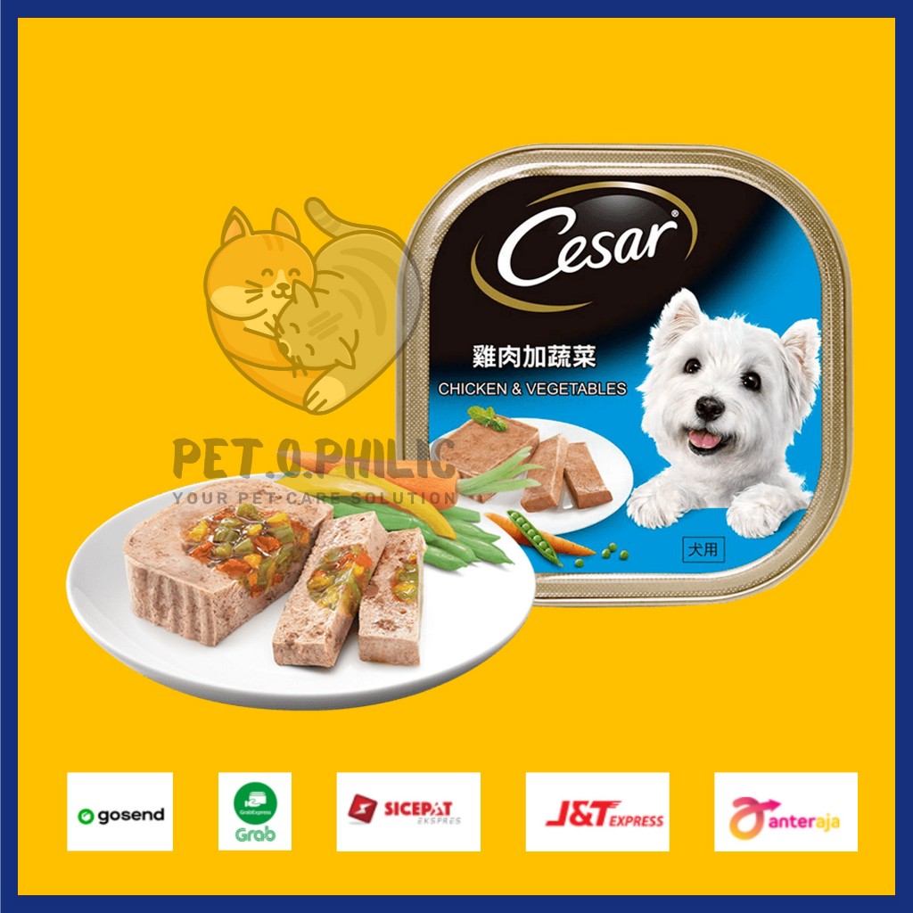 Cesar Chicken with Vegie Wet Food Makanan Anjing Basah 100gr