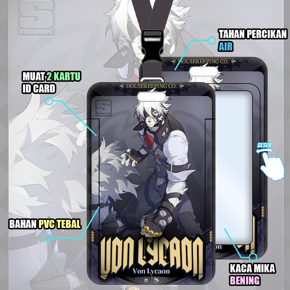 

Holder ID Card Von Lycaon Zenless Zone Zero, Holder Gantungan ID, Foto, Nametag, Lanyard