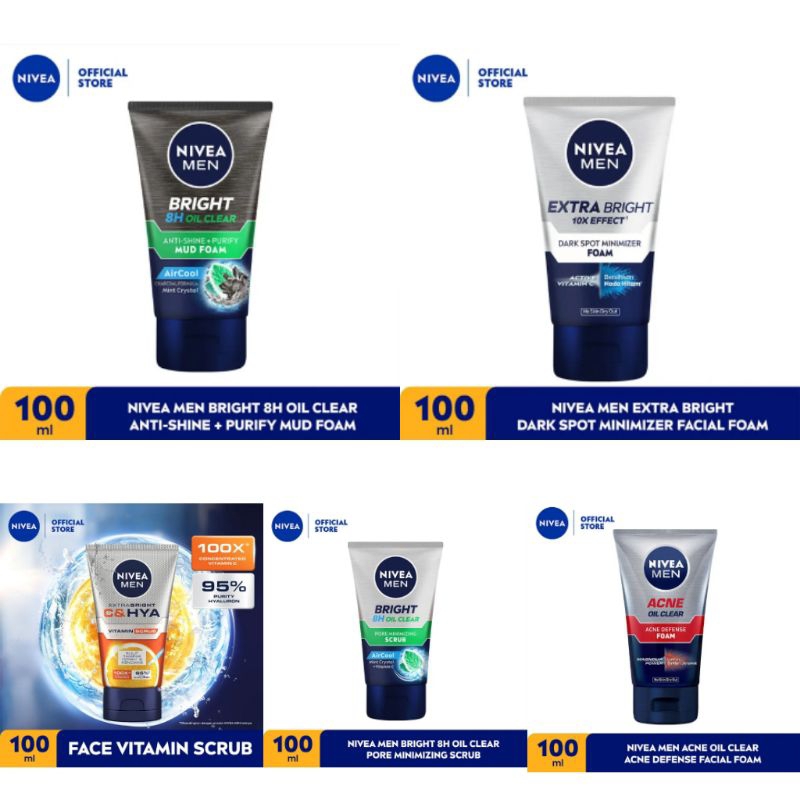 Nivea Men Facial Foam 100ML - Nivea Men Sabun Cuci Muka 100ML Promo