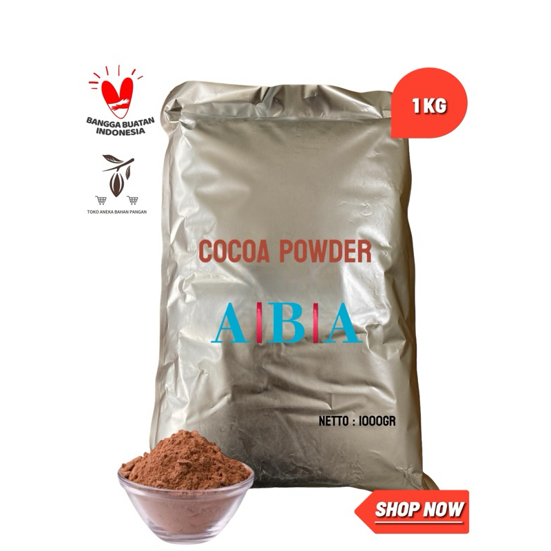 

Cokelat Bubuk ABA Cocoa Powder Type 1000AB Kemasan Alu 1000gr/500g Pure 100% Bubuk Cokelat Asli