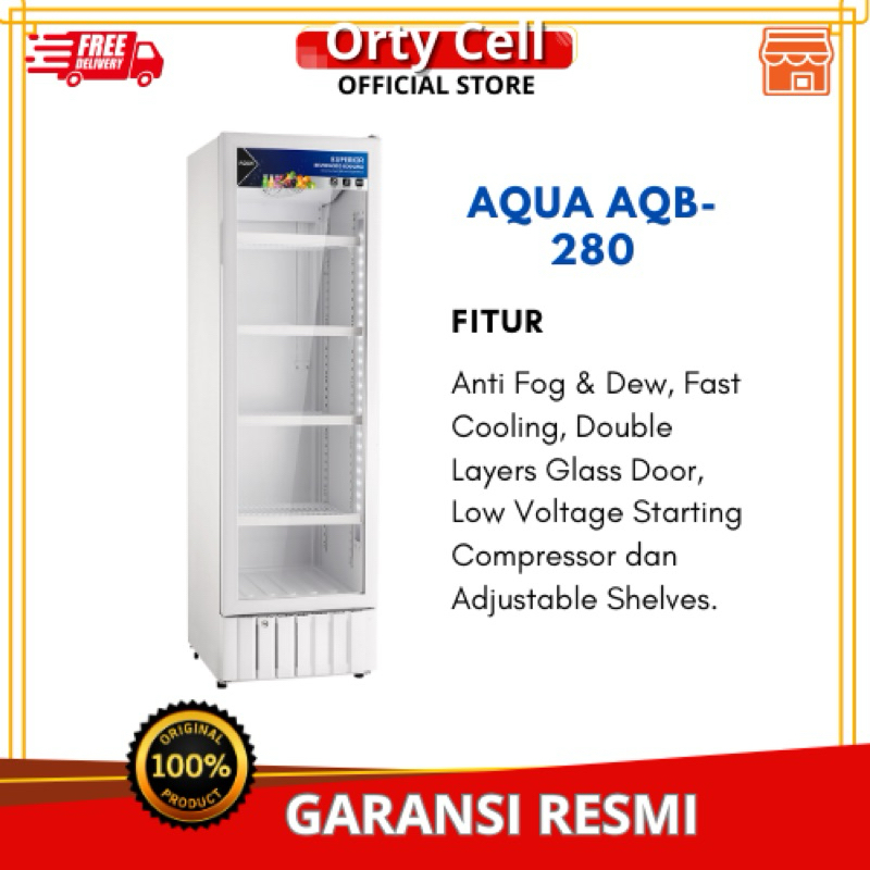 Showcase Display Cooler AQUA 4 Rak AQB-280 LAMPUNG