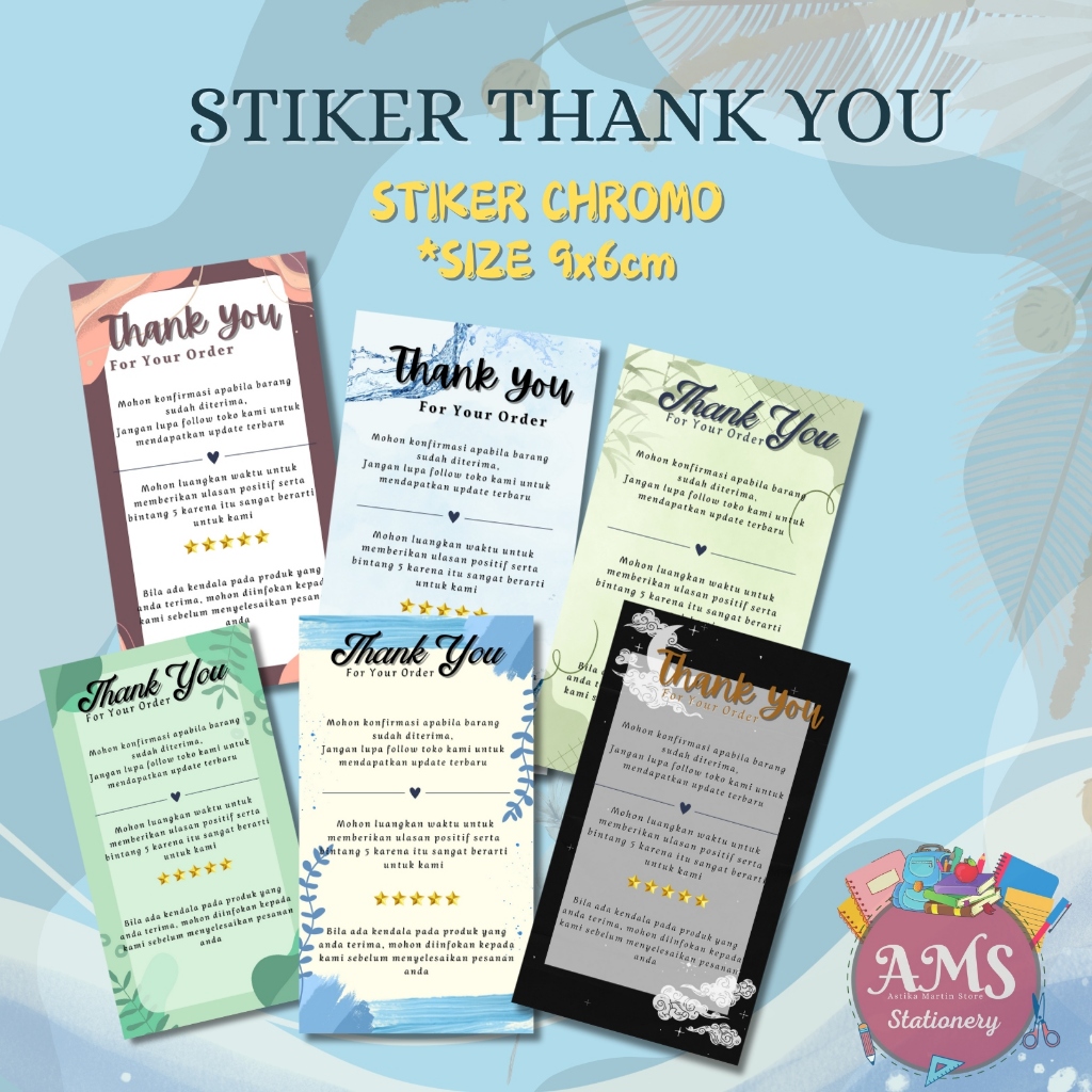 

AMS STIKER PENGIRIMAN | STIKER THANK YOU | STIKER PENGIRIMAN OLSHOP MURAH|STIKER CHROMO
