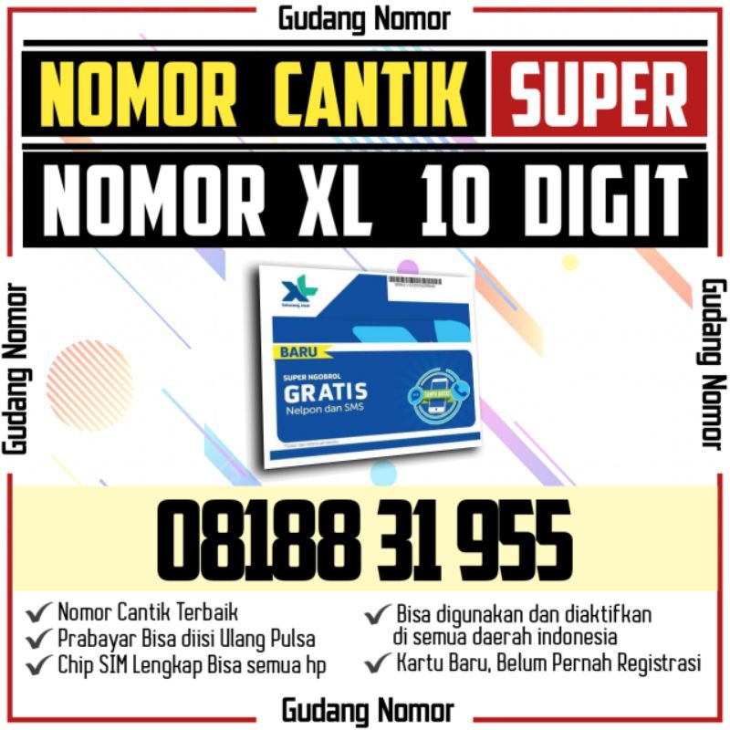 Nomor Cantik XL 4G 10 Digit Nomer Cantik XL 10 Digit 0817 0818