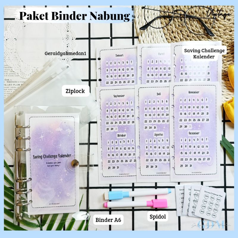 

Paket Binder Nabung Kalender Galaksi Aesthetic